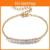 Stylish Women's Rhinestone Bracelet With Gold Plated Chain And Classic Look