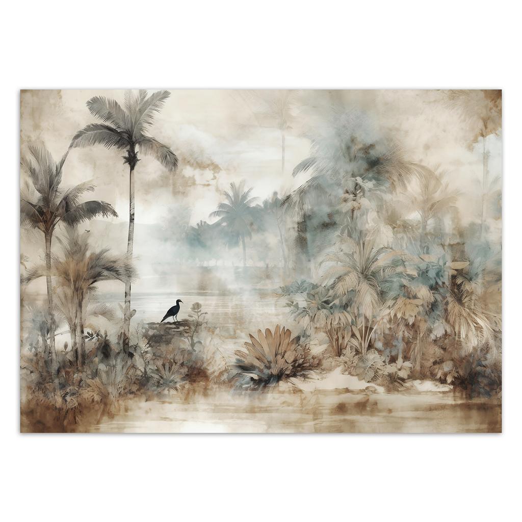 Wallpaper Tropical Palms and Vintage Plants