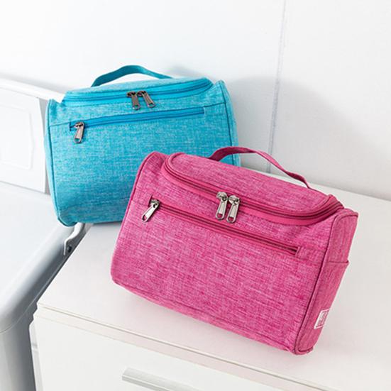 Органайзер для макияжа с ручкой, водонепроницаемый полиэстер, женская сумка для мытья бритья, косметический чехол для хранения для путешествий