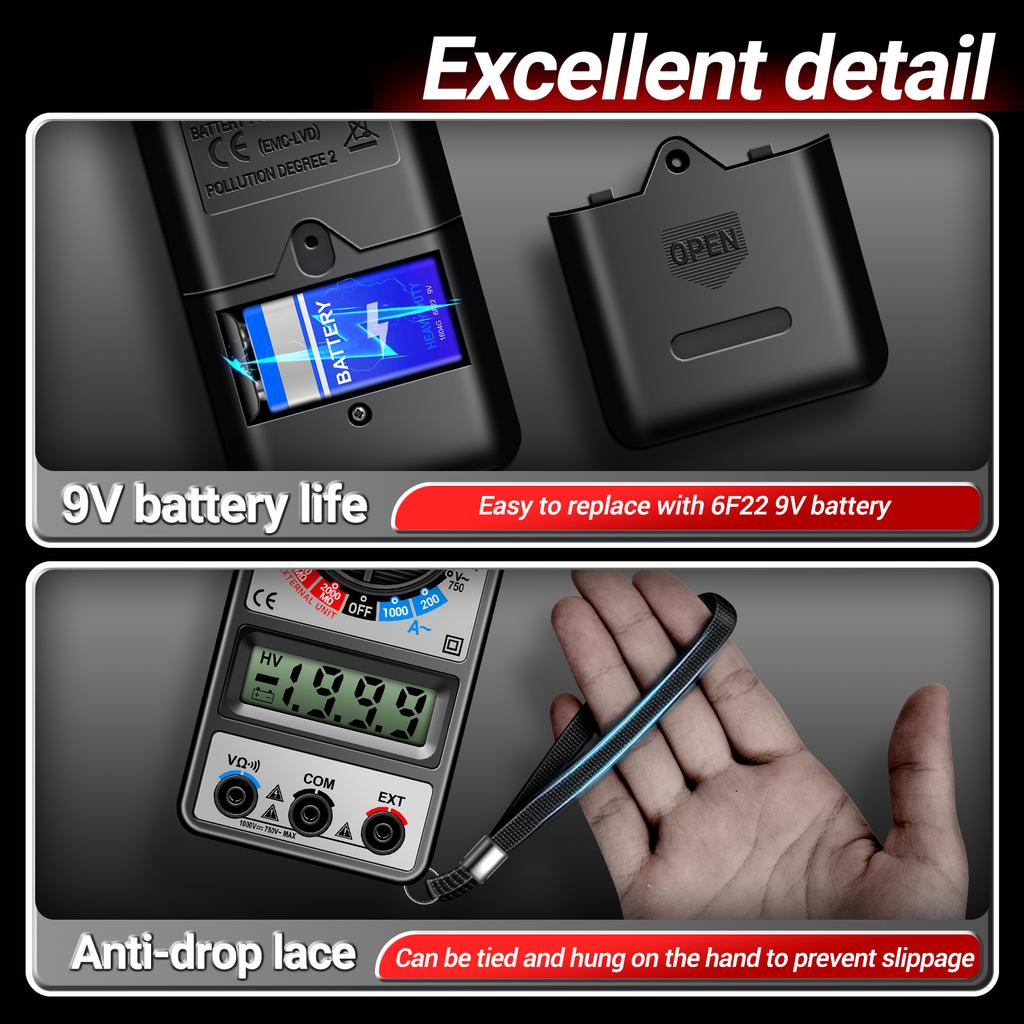 ANENG DT266 LCD 1999 Count Digital True RMS Professional Clamp Meter ACDC Current Voltage Tester