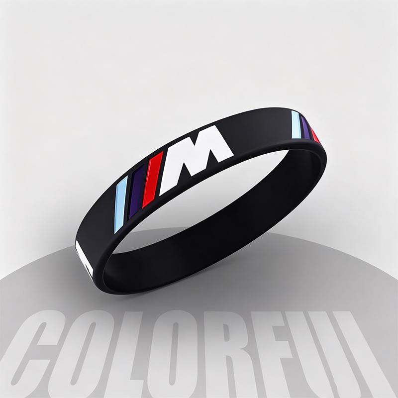 NTSM5 1/2Pcs Rubber Stretch Wristbands Sports Bracelet Accessories Car Sticker For BMW E46 E90 E60 F30 F10 F20 G20 G30 E92 E87 E39 E36