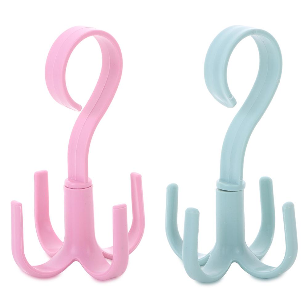 Storage Hook Shelf Storage Nail-free Multifunction Rotating Four-claw Hook 4 Hook Plastic Hanger