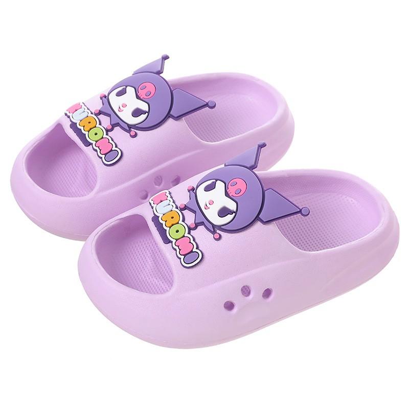Sanrio Kids Slippers Girls Princess Style Non-Slip Home Outdoor Sandals With Kuromi