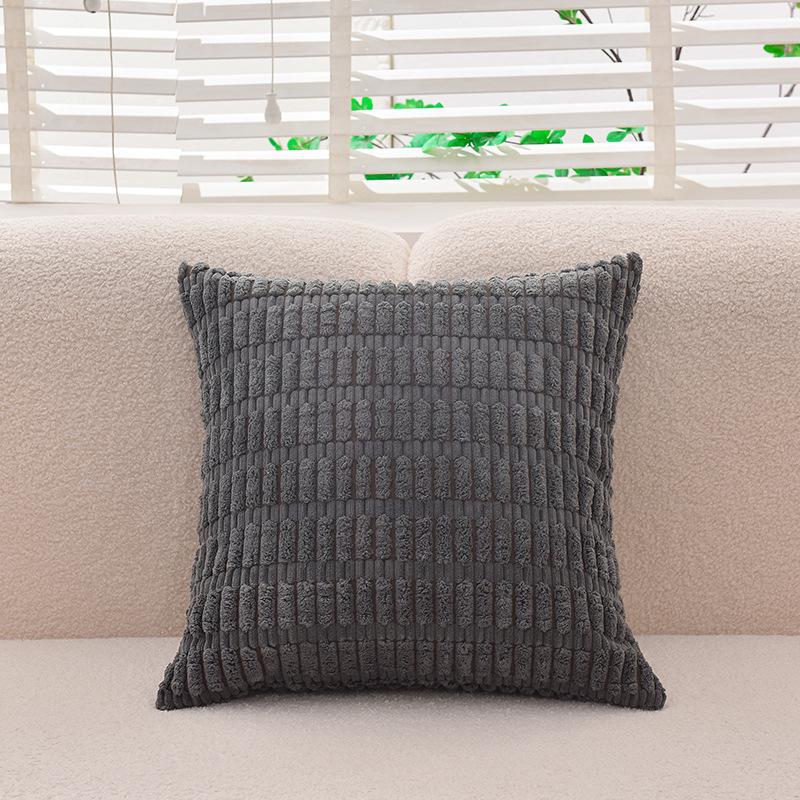 Наволочка из однотонного вельвета в полоску – жаккардовая квадратная наволочка для диванной подушки без вставки