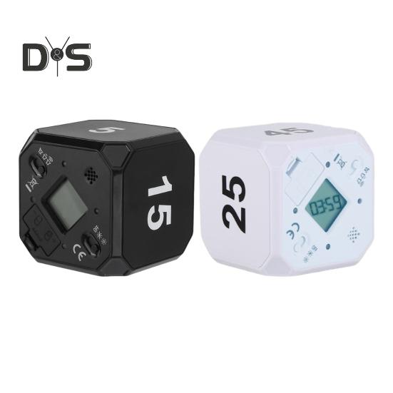 Вращающийся кубический таймер 5-15-25-45 минут со светодиодным дисплеем, ползунковый переключатель, Pomodoro, портативный кубический таймер с вибрацией и беззвучным сигналом для работы, учебы, кухни