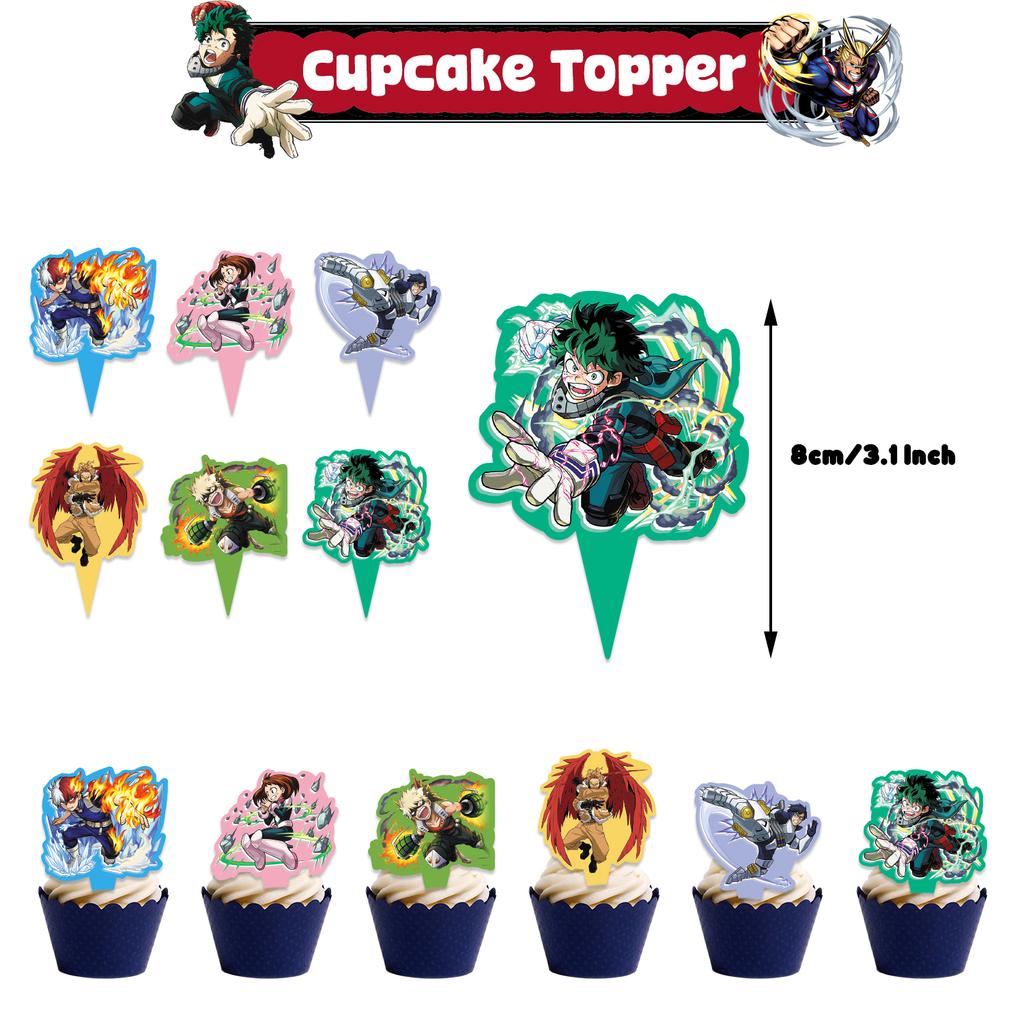 My Heros Academiaed Birthday Themed Party Decorations Balloon Set Tableware Tablecloths Cake Toppers Party Supplies Baby Shower