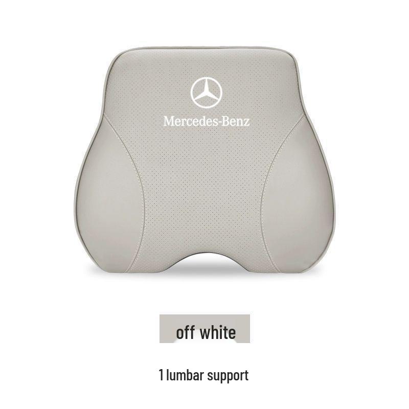 Mercedes-Benz Genuine Leather Car Headrest & Back Cushion - Universal Pillow for E300L, C260, GLC (All Seasons)
