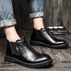Fashion Retro Trends British Style Men Business Ankle Boots High Top Genuine Leather Casual Chelsea Boot Office Work Loafers Party Shoes