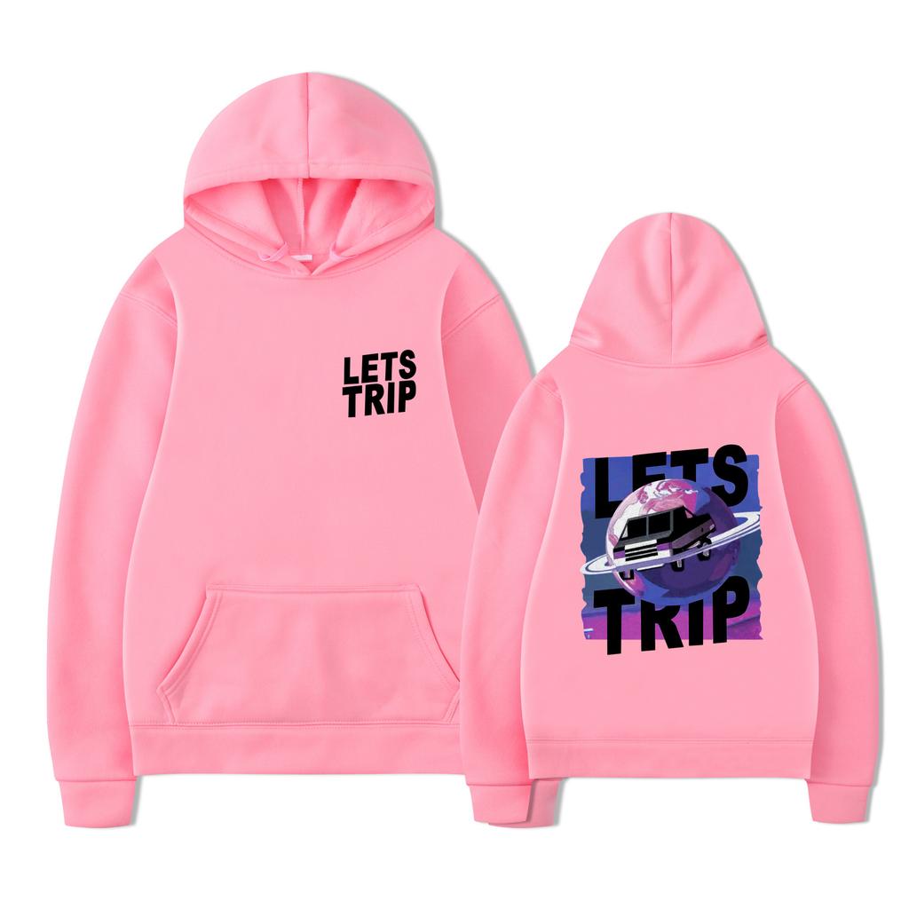 Autumn LETS TRIP Letter Printed Men's Hoodie Y2K Clothes Vintage Fashion Unisex Long Sleeve Pullovers