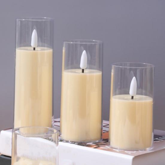 Светодиодная лампа-свеча, реалистично выглядящая, беспламенная, на батарейках, мерцающая поддельная свеча, украшение для вечеринки