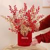 Korean Style New Year Housewarming Ornament: Plush Flower Fortune Bucket for Living Room