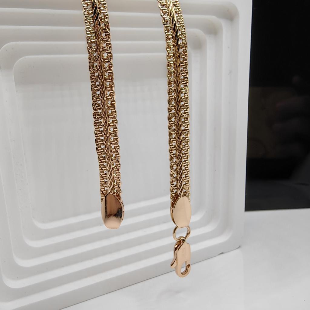 Браслет цвета розового золота для женщин и мужчин, итальянское ремесло, ручная работа, унисекс, длинная цепочка, подарки