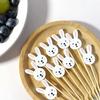 100Pcs Easter Disposable Bamboo Skewers Rabbit Eggs Food Picks Fruit Fork Sandwich Buffet Stick Easter Decoration 2024 Birthday