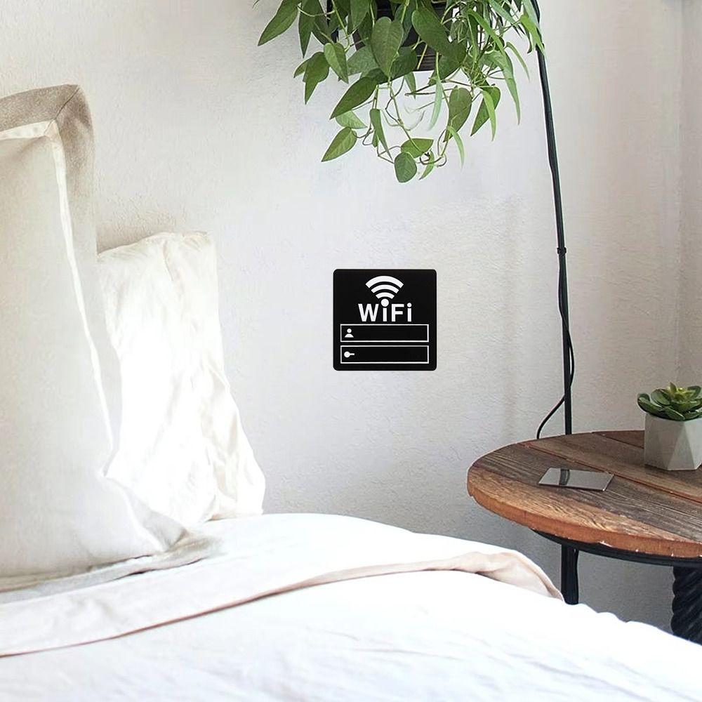 Self Adhesive WIFI Sign 3D Handwriting Account and Password Wifi Notice Board Wall Sticker