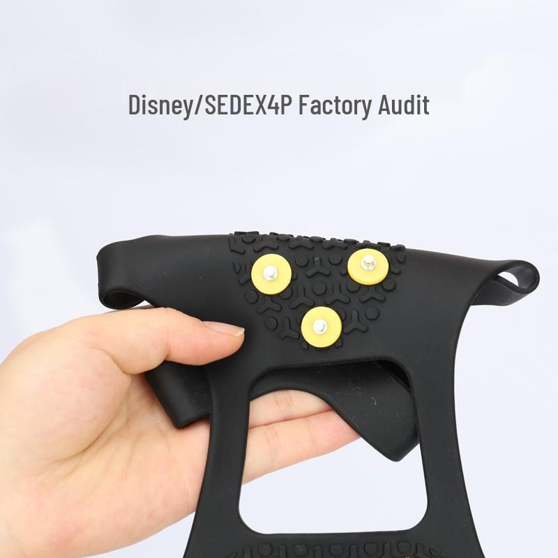 Черные силиконовые ледоступы для скалолазания на открытом воздухе - Противоскользящие, Высокоэластичные зимние чехлы для обуви