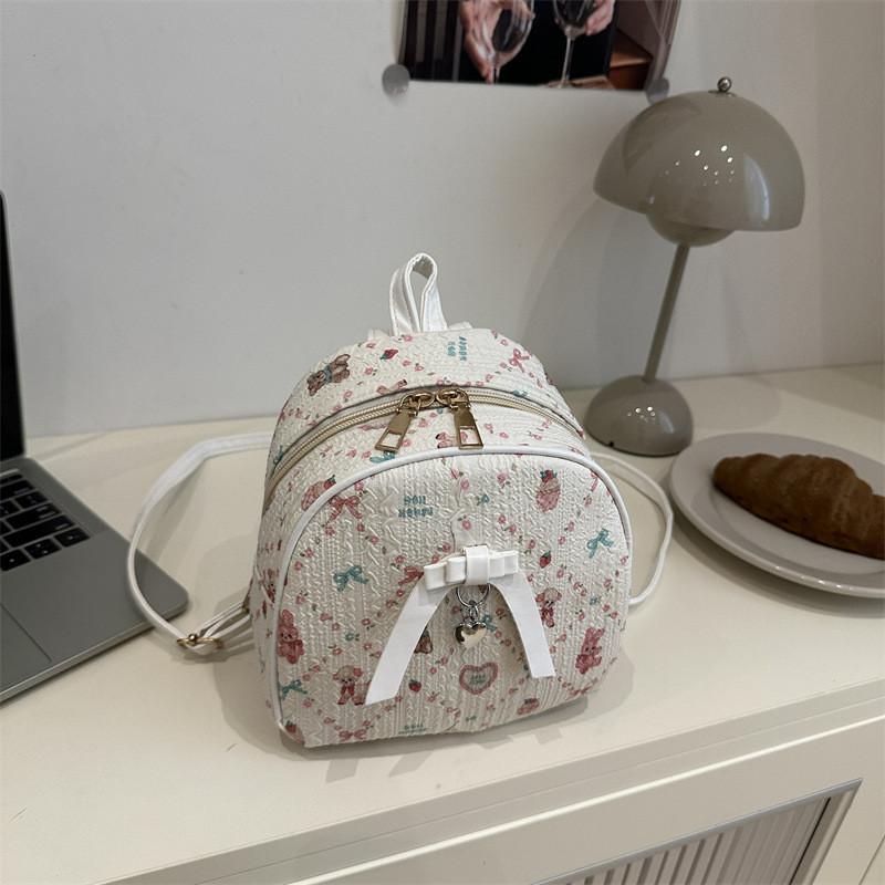 Women Street Style Patterned Backpack With Durable Material For Daily Use