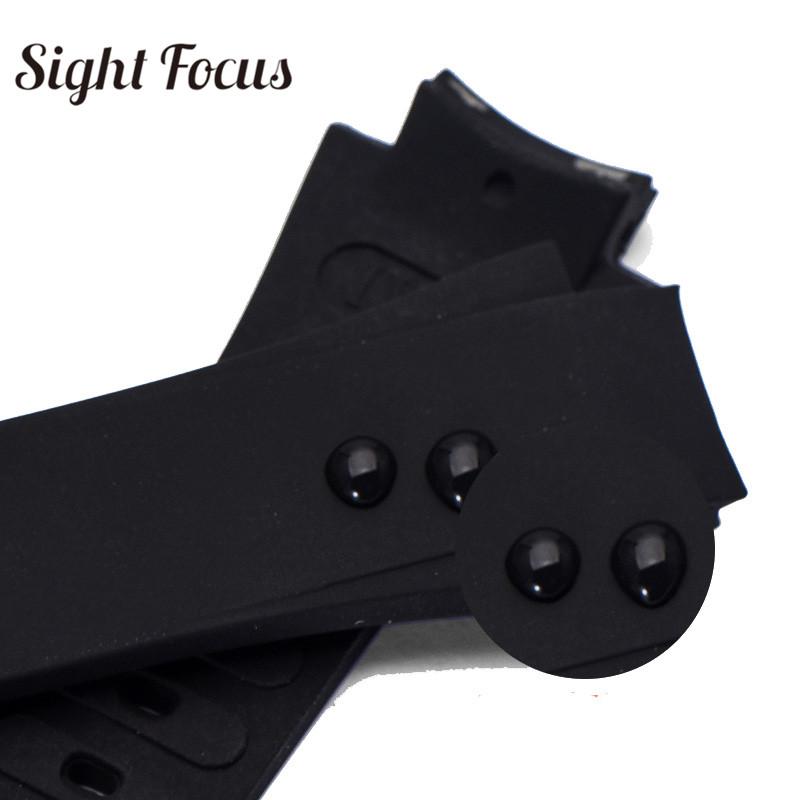 25x16мм Ремешок для часов IWC Aquatimer Запасной ремешок IW354807 Браслет для мужчин Черный Силиконовый Резиновый Ремень Пряжка-застежка Masculino