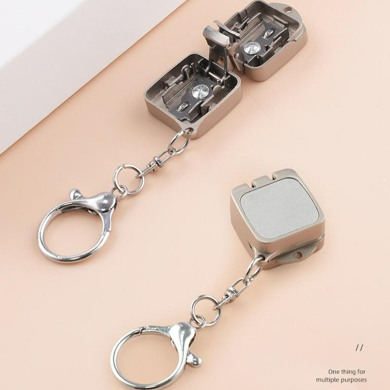 Stainless steel folding mini nail clippers, flip keychain decorative charm, mini small portable nail clippers