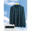 Cabinet 699! All-Cotton Fabric! Export Surplus Branded Polo Shirt, Long-Sleeved, Men's Striped Casual Business Style, Autumn and Winter Model
