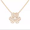 18k Rose Gold Diamond Clover Necklace & Three-Leaf Clover Earrings Set