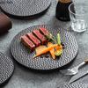 Honeycomb Textured Ceramic Round Flat Plate Creative Cake Plate Sushi Plate Steak Plates Molecular Cuisine Specialty Tableware