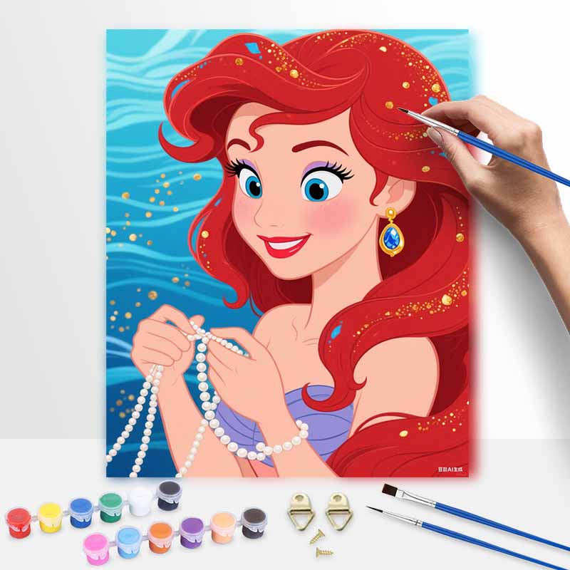 Disney Цифровая картина маслом русалка художественная картина ручная работа DIY домашние украшения