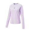 Li Ning Running Series Brand Logo Casual Comfortable Round Neck Long Sleeve T-Shirt Women T-Shirt Cool-Purple ATLV034-3
