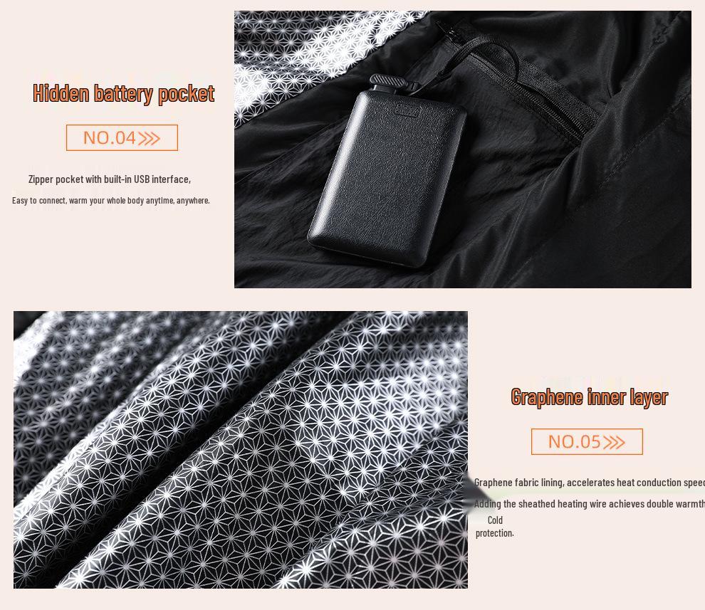 Умный электрообогреваемый жилет с контролем температуры, трансграничный
