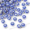 10Pcs Handmade Enamel Resin Flat Round Evil Eye Beads for Necklace Bracelet DIY Jewelry Making Beads Charms Accessories
