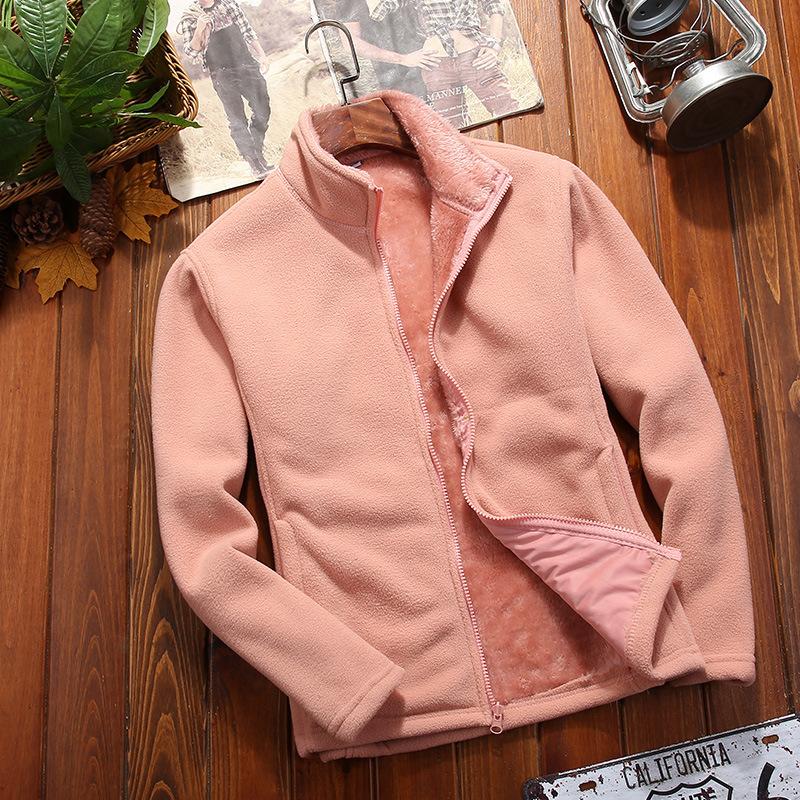 Зимний свитер, пальто, флисовая куртка, толстая однотонная куртка из кораллового флиса