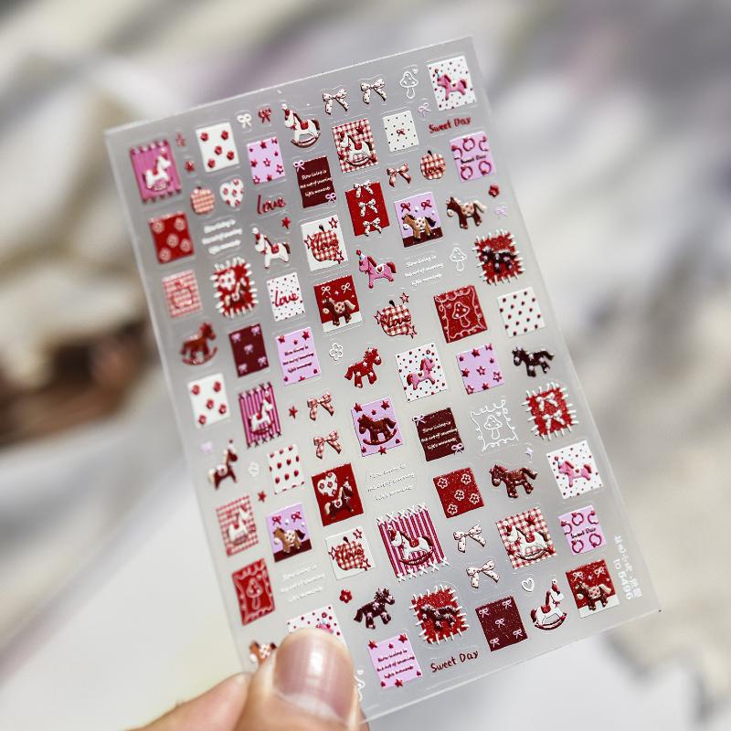 Мультяшные разноцветные наклейки для ногтей с пони DIY наклейки для ногтей Аксессуары для украшения ногтей Наклейки-аппликации на ногти Год Лошади Арт-наклейка