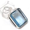 Swiss Blue Topaz Handmade 925 Sterling Silver Jewelry Pendant 1.58" h0S24