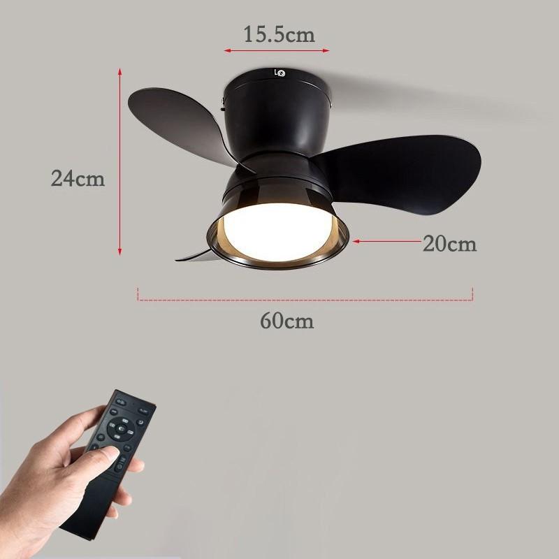Household Frequency Conversion Ceiling Fan Light Kitchen Bedroom 3 Colors Light Adjustable Electric Ceiling Fan Lamp