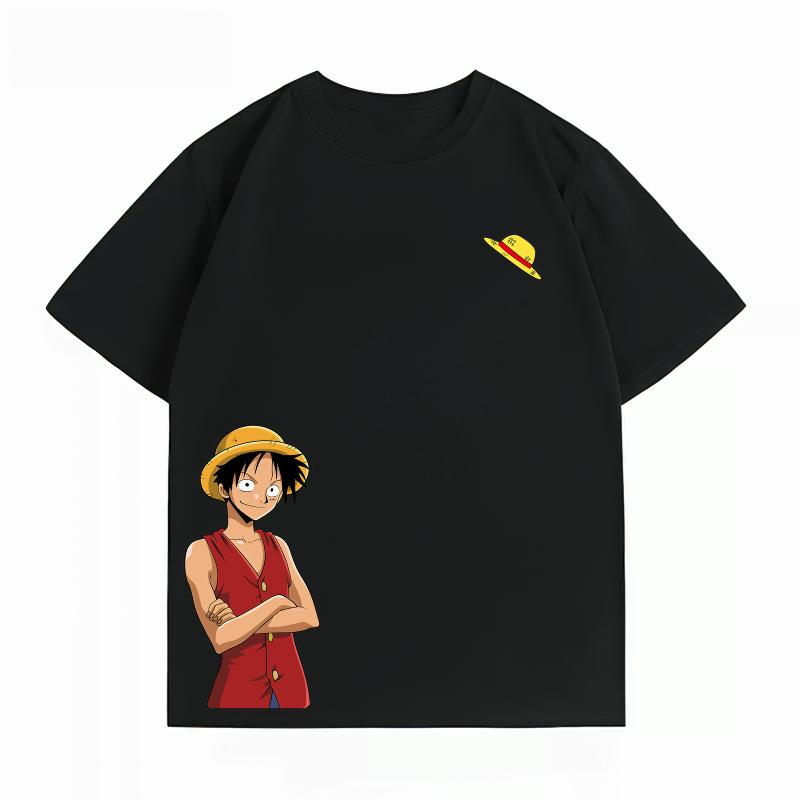 Unisexs Clothing New 100 Cotton Breathable Summer TShirt One Piece UnisexsTShirt Luffy Print CasualStreetwear UnisexsTShirt