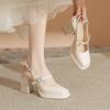 New Thick Heel Square Head Classic Female Mary Jane Shoes Summer Sandals