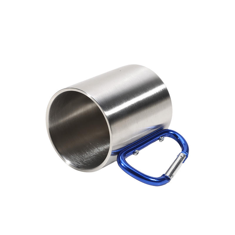 200 мл Легкая походная кружка из нержавеющей стали с карабином Портативные металлические кофейные кружки для занятий спортом на открытом воздухе, путешествий, пеших походов