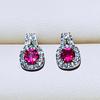 New Trendy  Jewelry Drop Earrings with Round Shape Red 5A Zircon Fine Jewelry Gift To Girlfriend