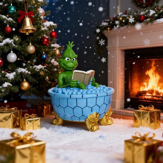 Ghost Bubble Bath Lamp Resin Craft Figure Halloween Decorative Ornament Living Room Bedroom Desktop Decoration