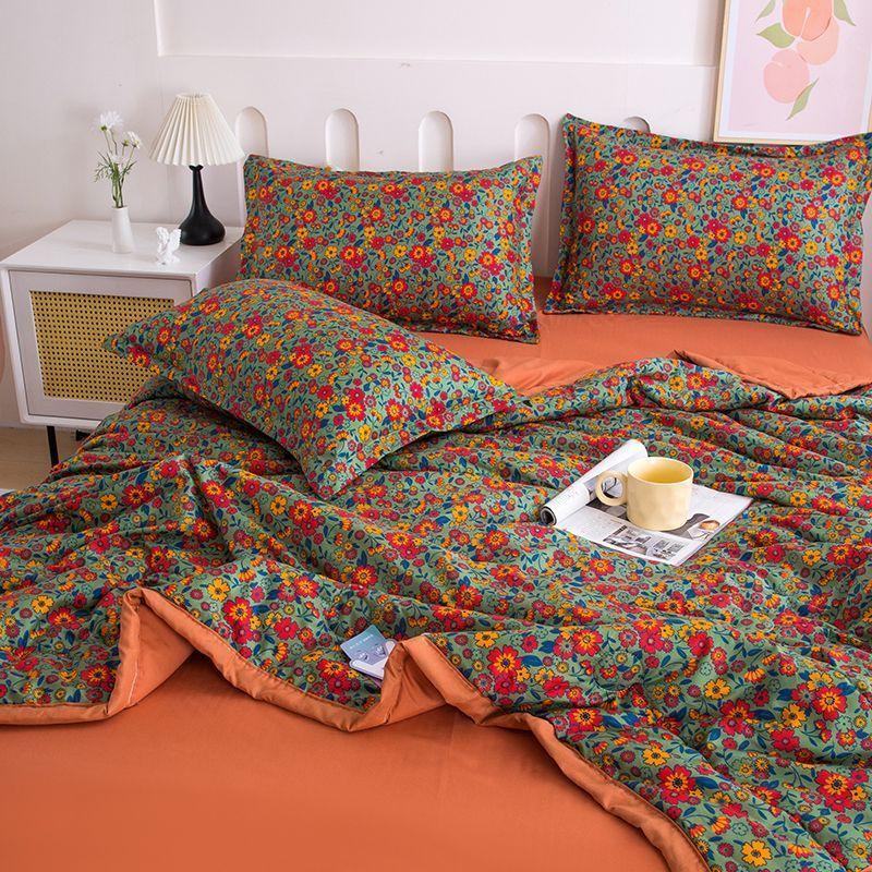 2027 Skin-friendly Summer Cool Quilt Set or 1 Pcs Quilts Comfortable Breathable Air Condition Comforter Lightweight Summer Quilt