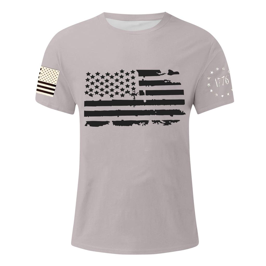 Men's Independence Day Printed T-Shirt Men's Loose Casual Short Sleeve Top