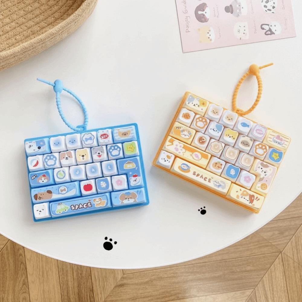 26-key Stress Relief Decompression Toy Clear Key Sounds Press Button Toy Keyboard Toy Bag Pendant