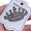 Diamonding Jewelry Crown Shape Crystal Stone Faux Pearl Lapel Brooch Pin Suit Collar Badge