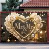 1 шт. Свадебный фон Mr&Mrs с белыми розами и золотыми сердцами, настенный декор для фотосъемки, вечеринки, плаката на день рождения, годовщину для улицы и помещения