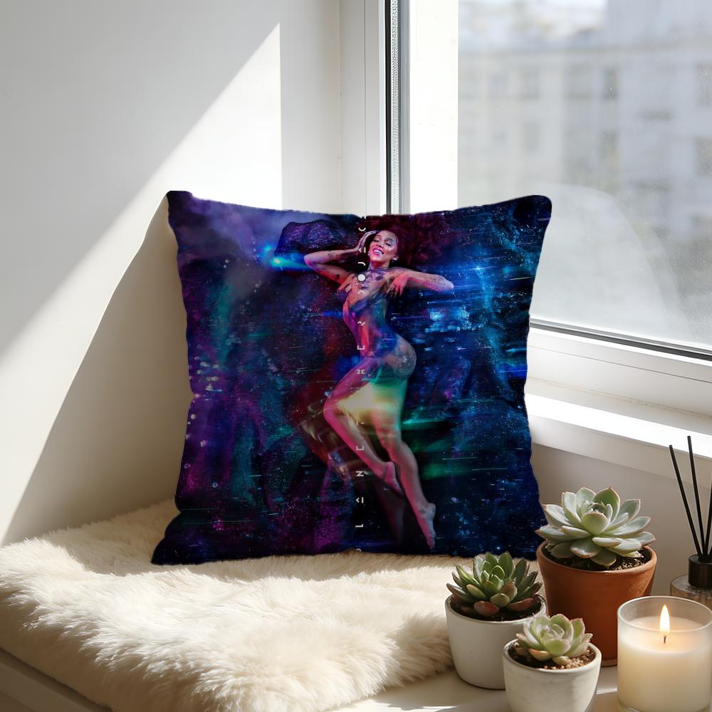 DDoja Cat Singer Cushion Cover Cozy Velvet Throw PillowSoft Warm Cushion For Sofa Bed