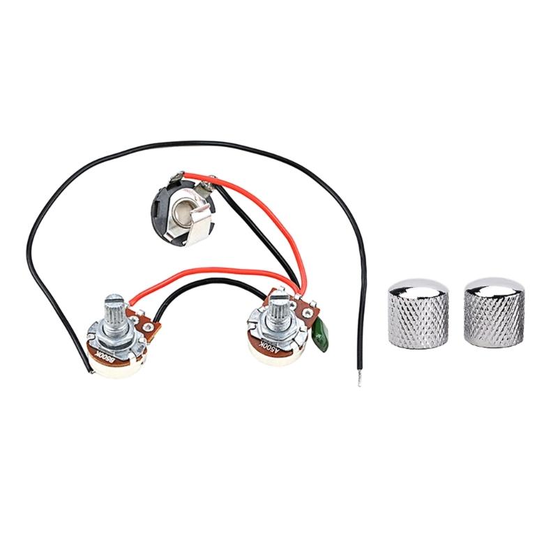 3-позиционный переключатель для гитары, 1 регулятор громкости, 1 регулятор тона, потенциометры 500K, гнездо, предварительно собранный комплект проводов