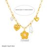 316L Stainless Steel Pearl Inlay Flower Butterfly Heart Pendant Necklace Women Classic Fascinating Neck Chain Jewelry