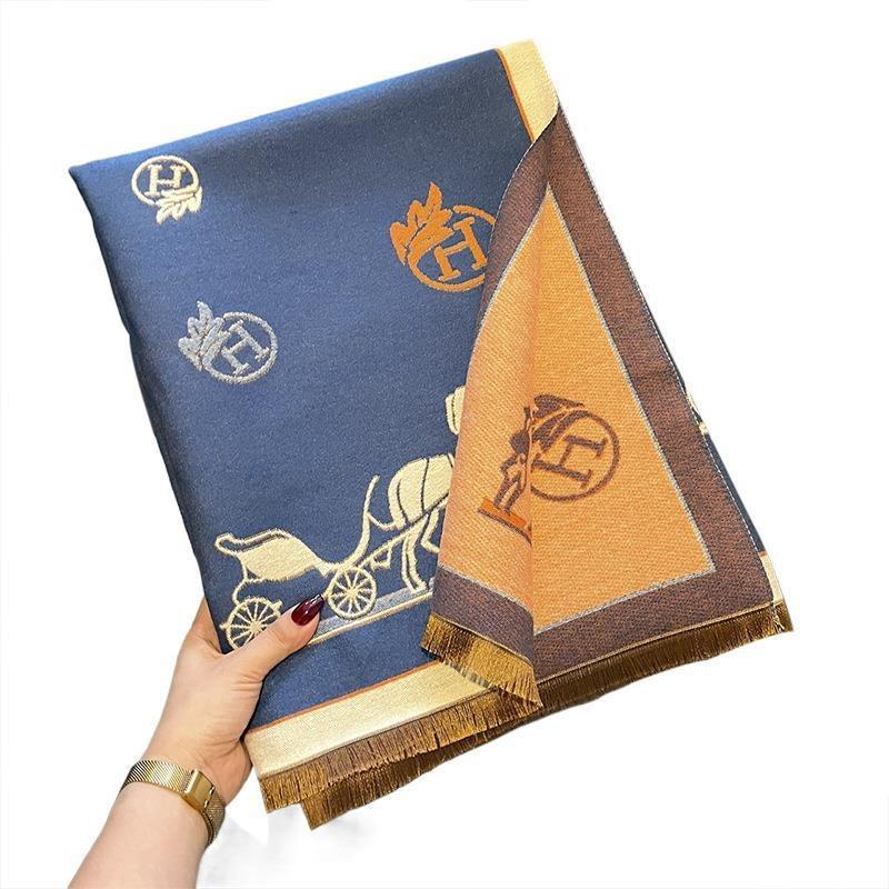 H Ma Autumn and Winter New Imitation Cashmere Scarf Women's Fashion Versatile Warm Shawl Scarf