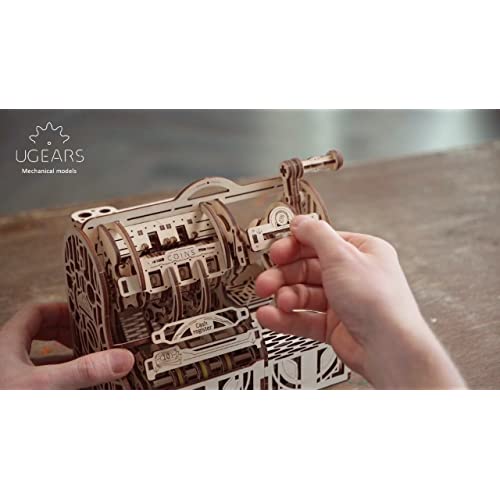 UGEARS 3D Puzzles Wooden Box - DIY Cash Register with Money Box - Exclusive Wooden Model Kits for Adults To Build