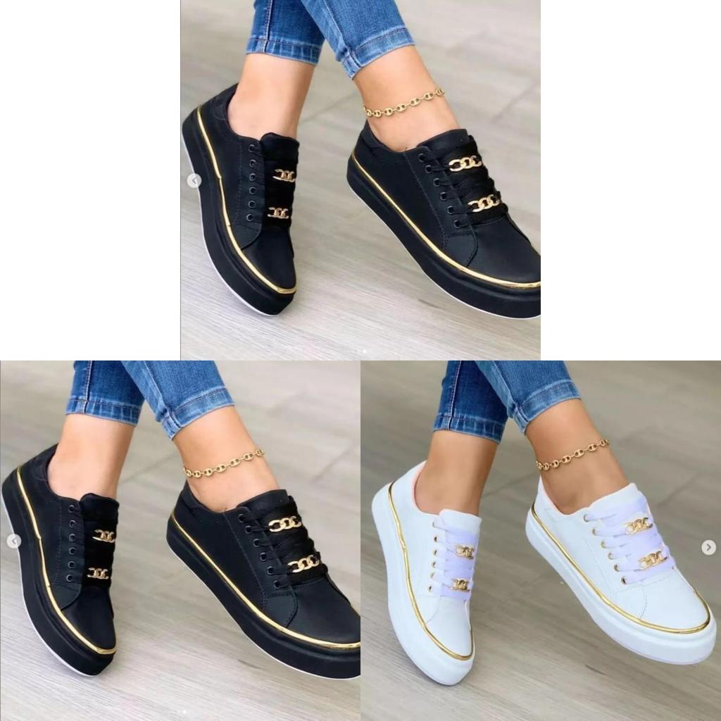 Womens Casual Athletic Shoes With Metal Laces For Daily Wear