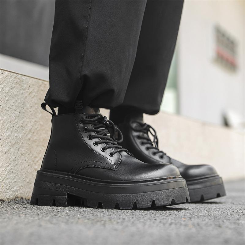 Ботинки Martin Boots с толстой подошвой, с высоким голенищем, в британском стиле, с высоким голенищем, мужские короткие ботинки с боковой молнией 30322-J